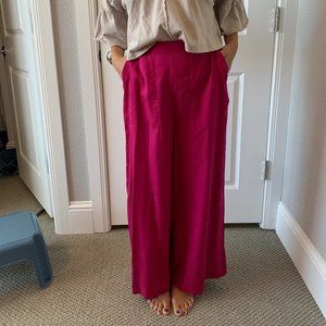 Oysho Pink Wide-Leg Flowy Pants